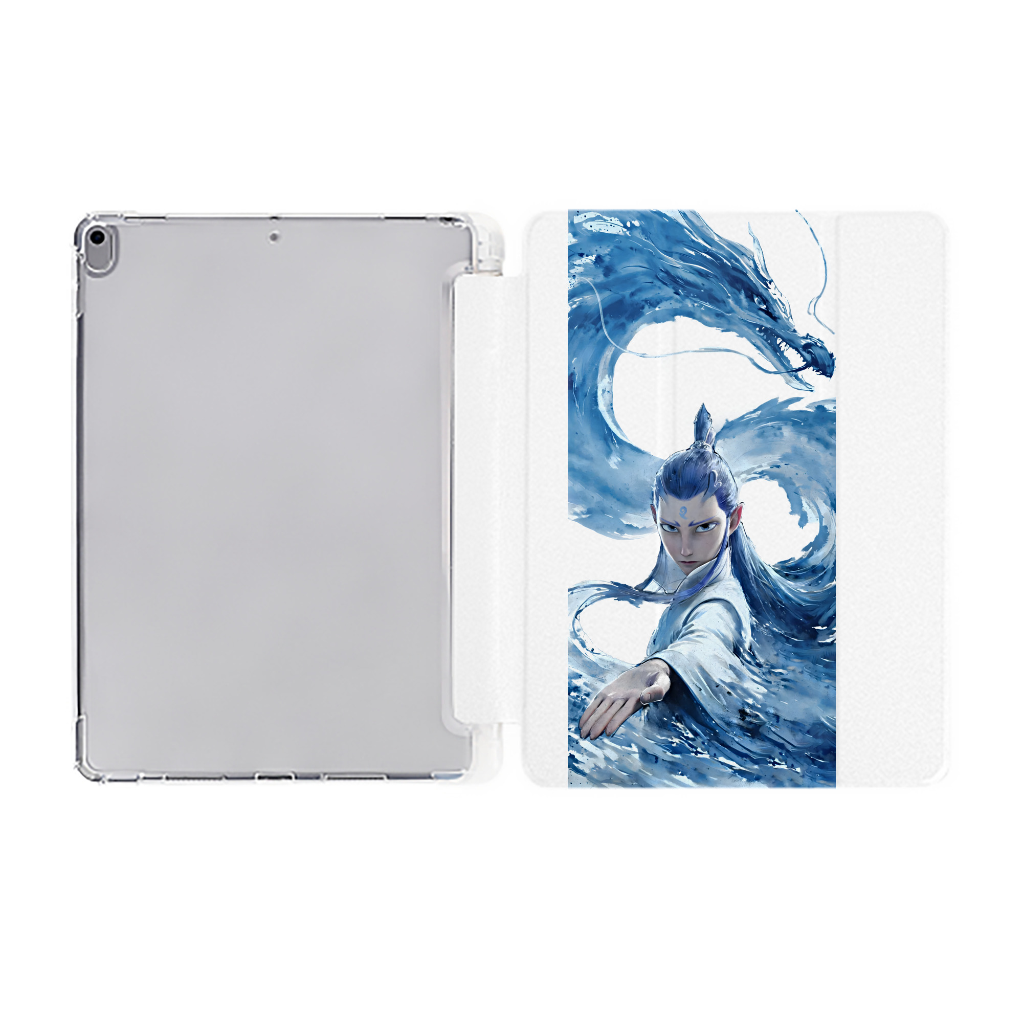 （画像用） Ne Zha 2 ナタ 魔童の大暴れ IPad ケース ペン収納付き 三つ折りスタンド PUレザー×シリコン 対応機種9.5/10.5/10.9インチ